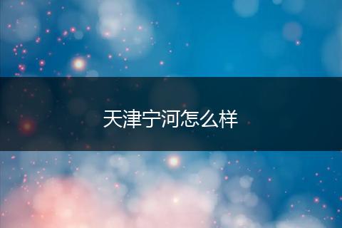 天津宁河怎么样