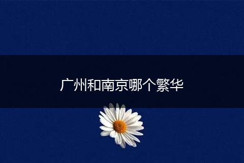 广州和南京哪个繁华
