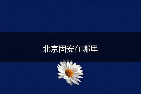 北京固安在哪里