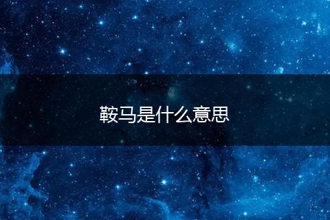鞍马是什么意思