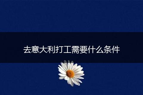 去意大利打工需要什么条件