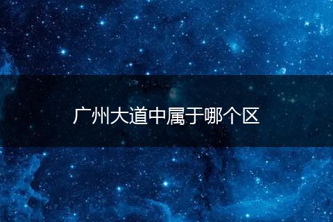 广州大道中属于哪个区