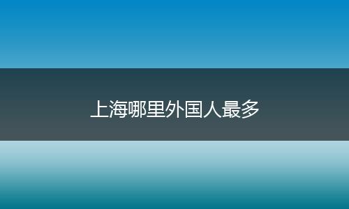 上海哪里外国人最多