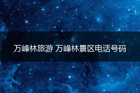 万峰林旅游 万峰林景区电话号码