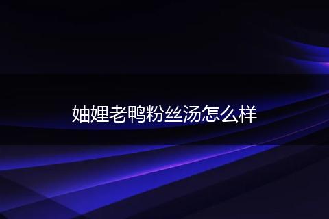 妯娌老鸭粉丝汤怎么样