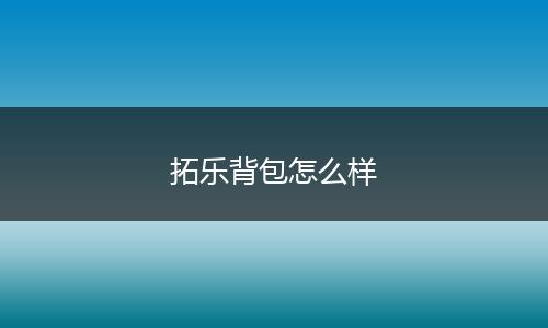 拓乐背包怎么样