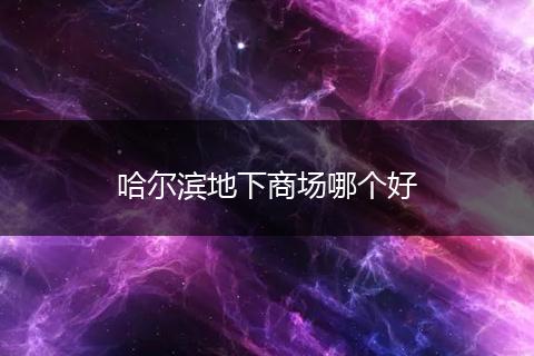 哈尔滨地下商场哪个好