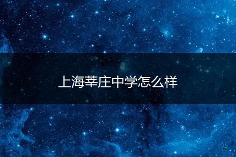 上海莘庄中学怎么样