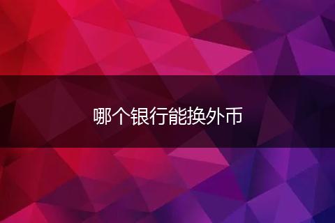 哪个银行能换外币