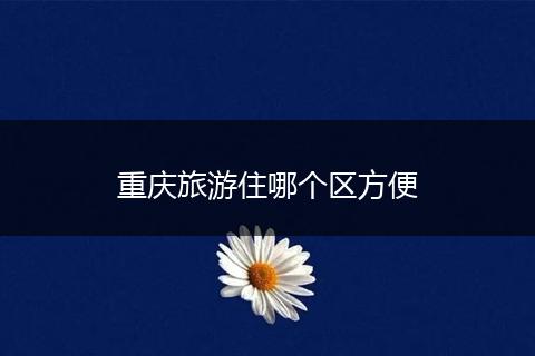 重庆旅游住哪个区方便