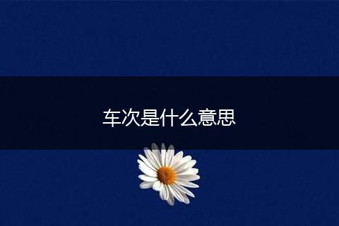 车次是什么意思