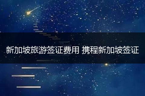 新加坡旅游签证费用 携程新加坡签证