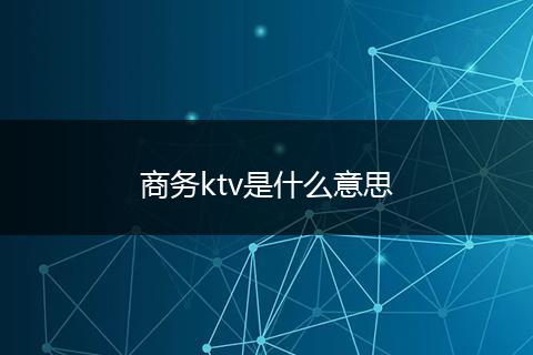 商务ktv是什么意思