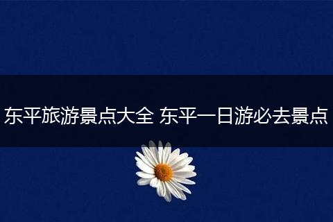 东平旅游景点大全 东平一日游必去景点