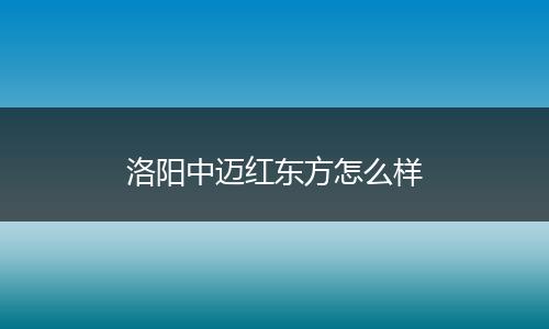 洛阳中迈红东方怎么样