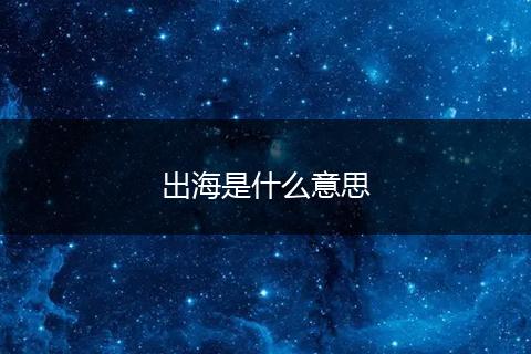 出海是什么意思