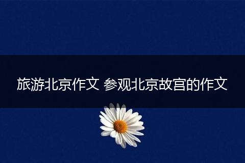 旅游北京作文 参观北京故宫的作文