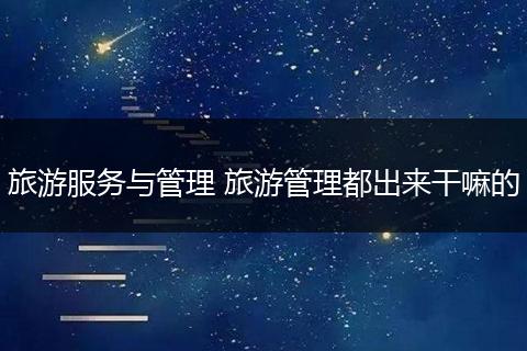 旅游服务与管理 旅游管理都出来干嘛的