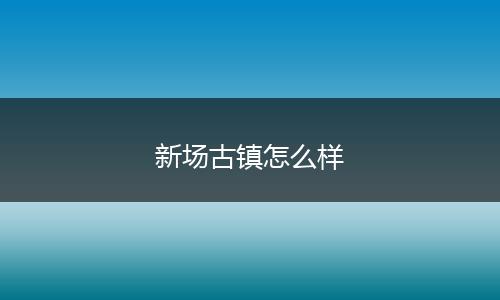 新场古镇怎么样