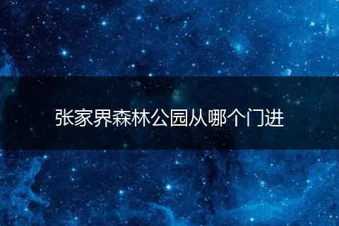 张家界森林公园从哪个门进