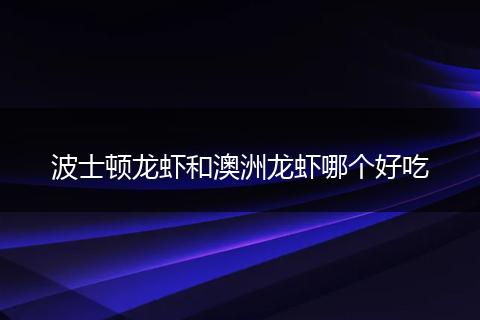 波士顿龙虾和澳洲龙虾哪个好吃
