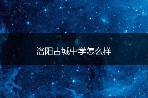洛阳古城中学怎么样