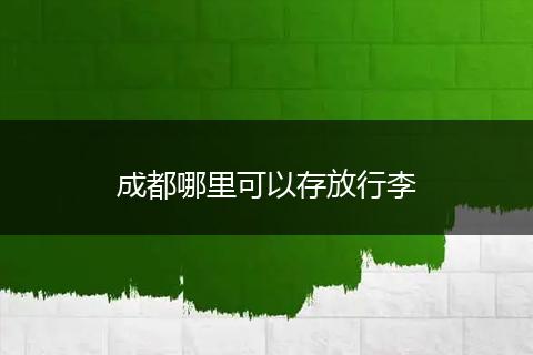 成都哪里可以存放行李