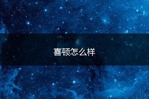 喜顿怎么样