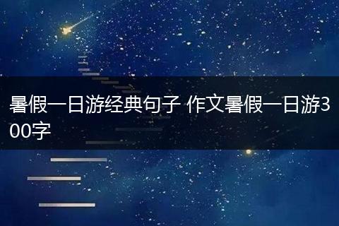 暑假一日游经典句子 作文暑假一日游300字