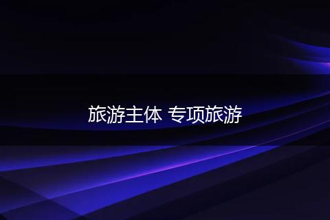 旅游主体 专项旅游