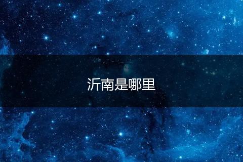 沂南是哪里