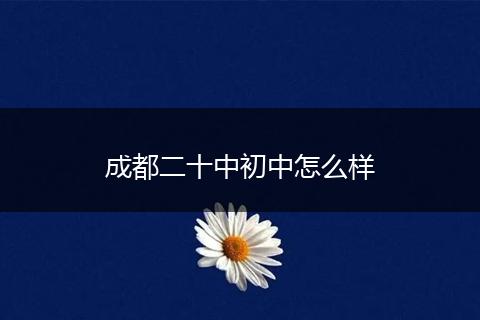 成都二十中初中怎么样