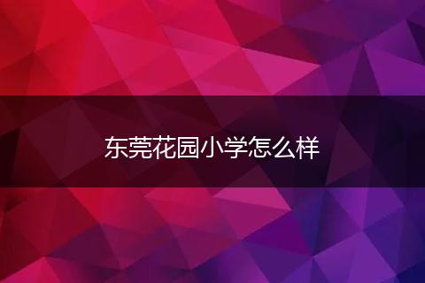 东莞花园小学怎么样