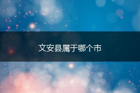 文安县属于哪个市