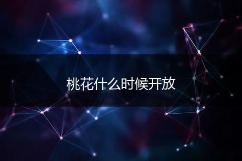 桃花什么时候开放