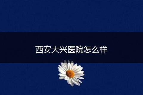 西安大兴医院怎么样