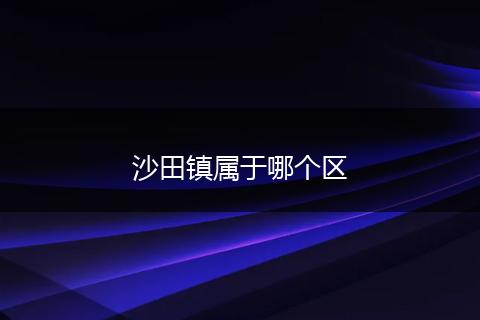 沙田镇属于哪个区