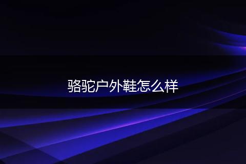 骆驼户外鞋怎么样