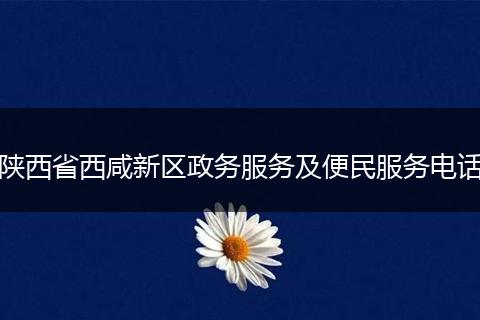 陕西省西咸新区政务服务及便民服务电话