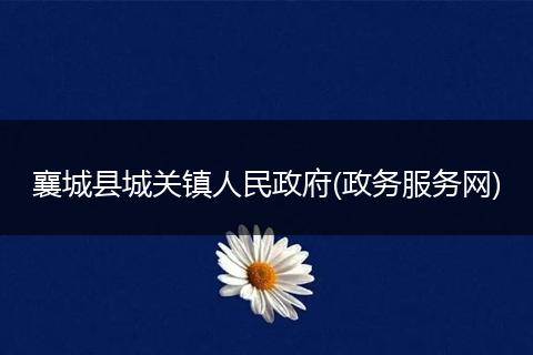 襄城县城关镇人民政府(政务服务网)