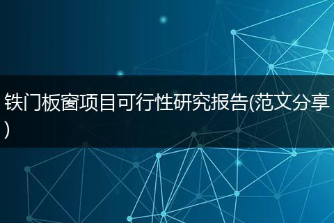 铁门板窗项目可行性研究报告(范文分享)