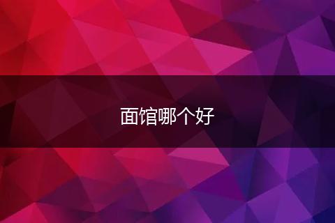 面馆哪个好