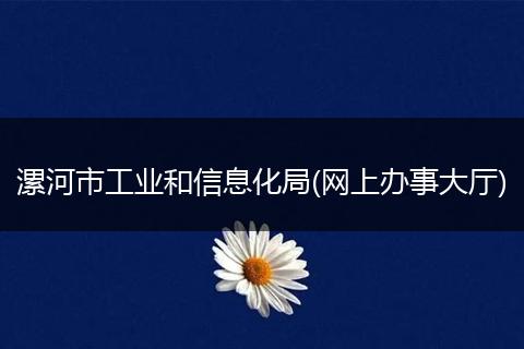漯河市工业和信息化局(网上办事大厅)
