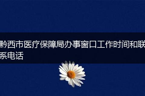 黔西市医疗保障局办事窗口工作时间和联系电话