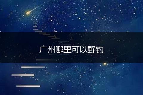 广州哪里可以野钓