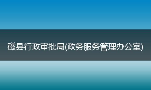 磁县行政审批局(政务服务管理办公室)