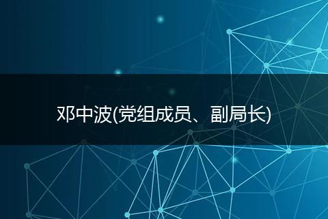 邓中波(党组成员、副局长)