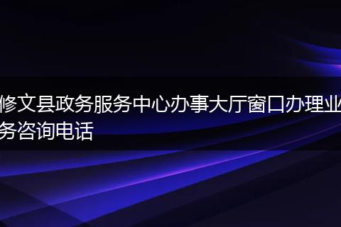 修文县政务服务中心办事大厅窗口办理业务咨询电话