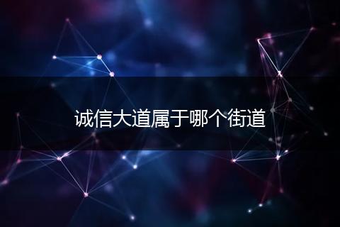 诚信大道属于哪个街道