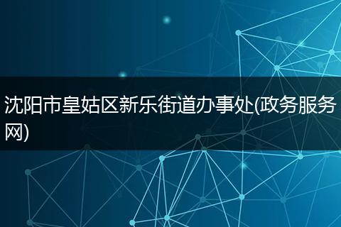 沈阳市皇姑区新乐街道办事处(政务服务网)